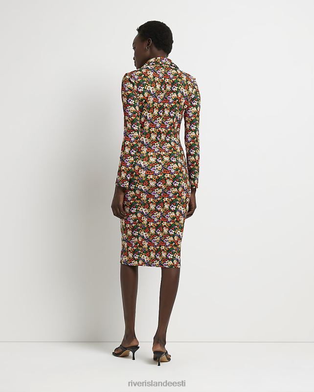 kehakate punane naised River Island lilleline rusikas midisärkkleit 44TLL1545