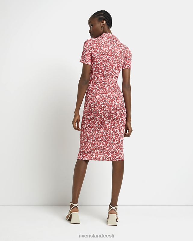 kehakate punane naised River Island lilleline rusikas midisärkkleit 44TLL5011
