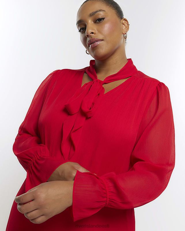 kehakate punane naised River Island pluss šifoonist lips ees swing midi kleit 44TLL5131