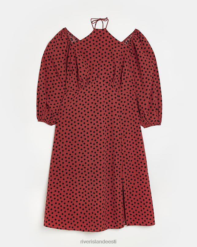 kehakate punane naised River Island pluss kohapeal lõigatud midi kleit 44TLL5188