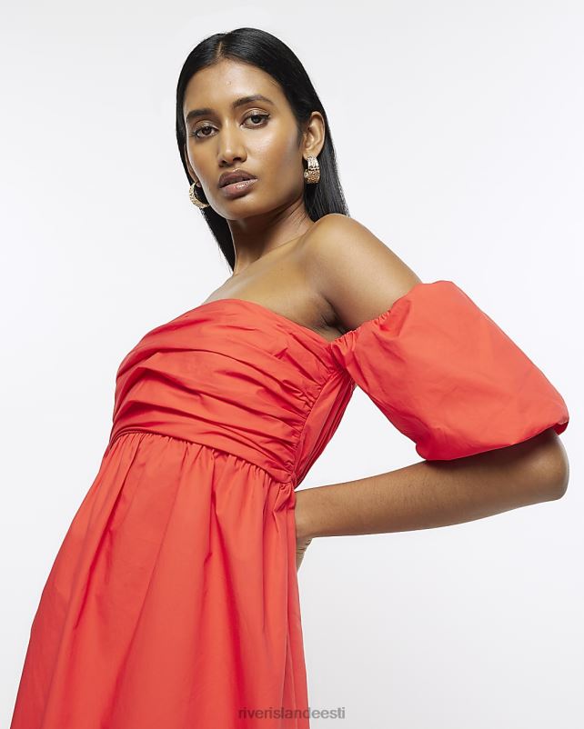 kehakate punane naised River Island rusikas bardot midi kleit 44TLL920