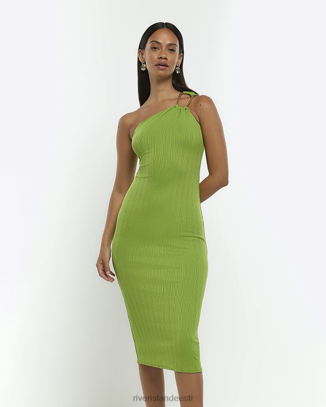 kehakate roheline naised River Island ühe õlaga bodycon midi kleit 44TLL1391