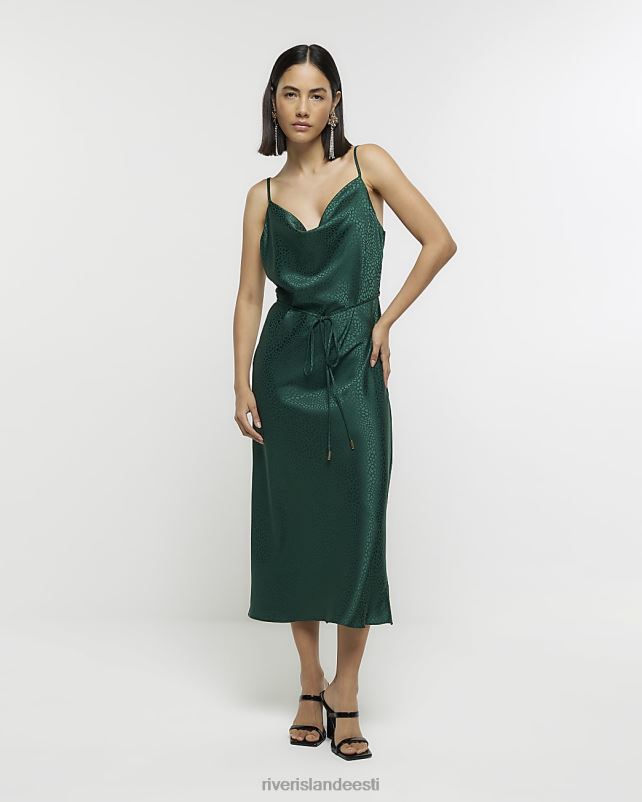 kehakate roheline naised River Island kaelusega midikleit 44TLL781