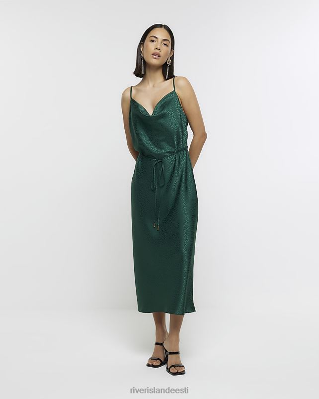 kehakate roheline naised River Island kaelusega midikleit 44TLL781