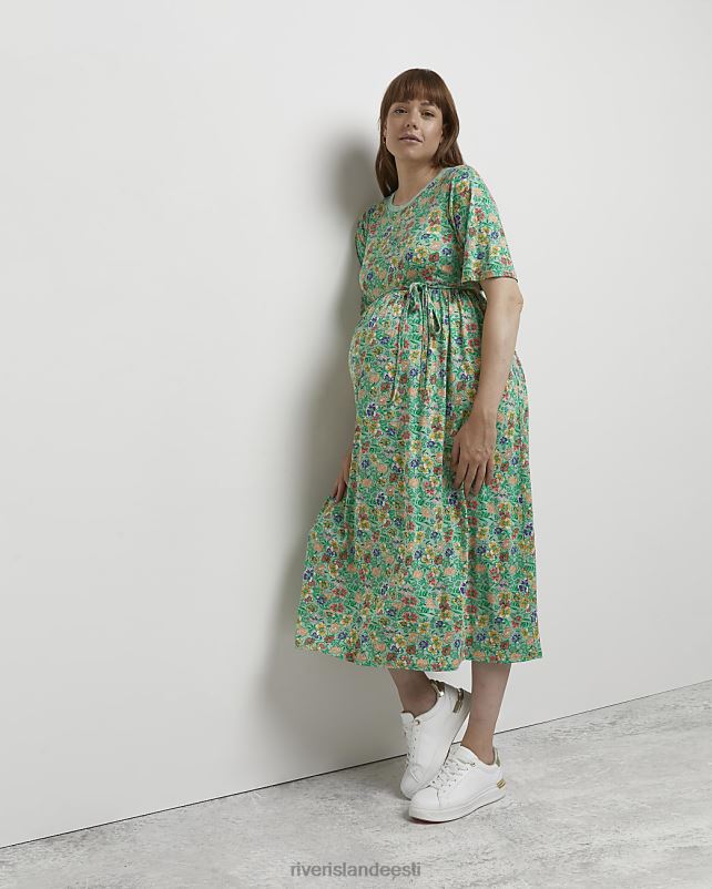 kehakate roheline naised River Island lilleline rasedate midikleit 44TLL5373
