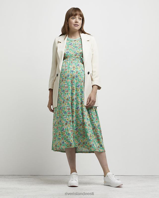 kehakate roheline naised River Island lilleline rasedate midikleit 44TLL5373