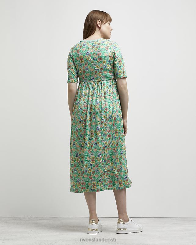 kehakate roheline naised River Island lilleline rasedate midikleit 44TLL5373