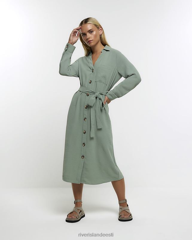 kehakate roheline naised River Island peenike vööga midisärkkleit 44TLL5250