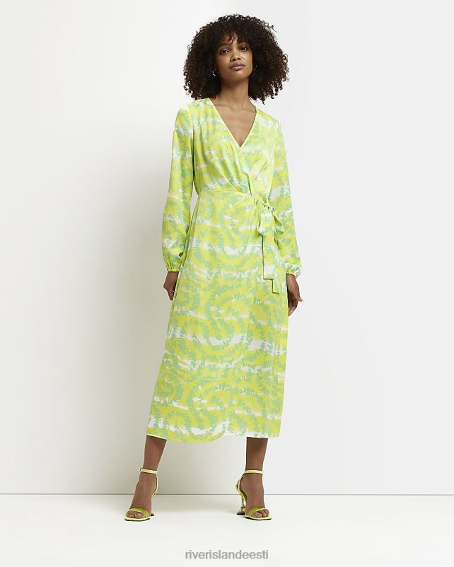 kehakate roheline naised River Island pikkade varrukatega midikleit 44TLL2123