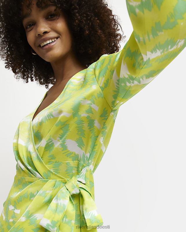 kehakate roheline naised River Island pikkade varrukatega midikleit 44TLL2123