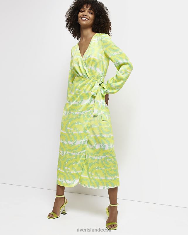 kehakate roheline naised River Island pikkade varrukatega midikleit 44TLL2123