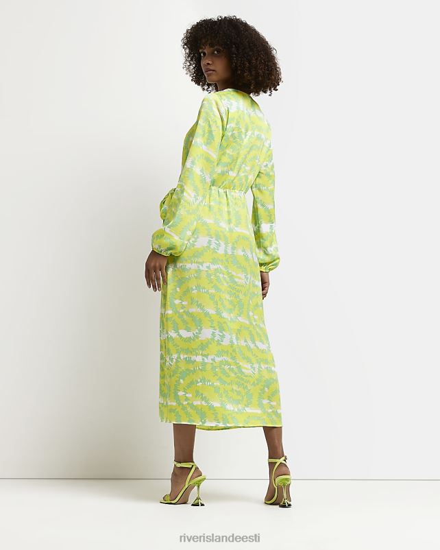 kehakate roheline naised River Island pikkade varrukatega midikleit 44TLL2123