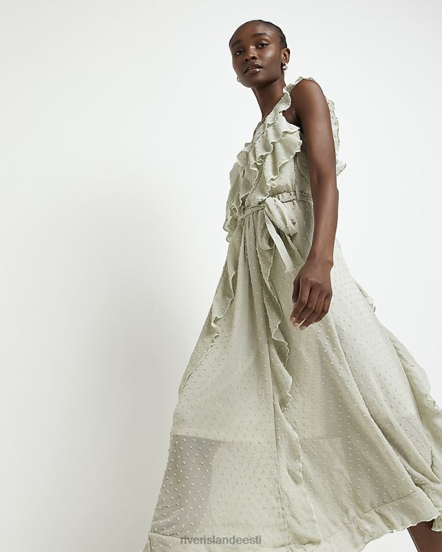 kehakate roheline naised River Island vöökohal sats lipsuga midikleit 44TLL2017