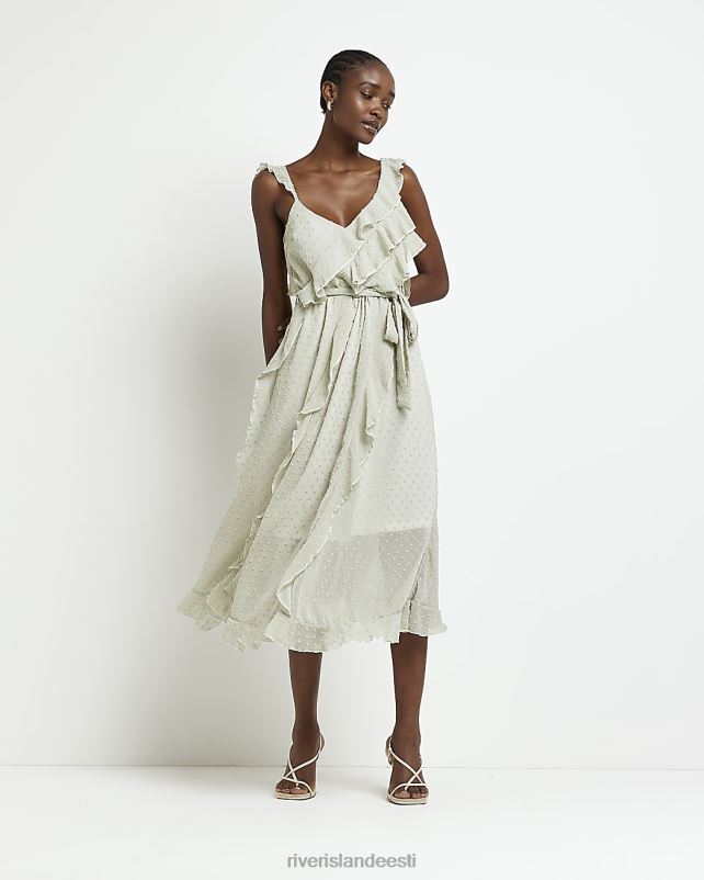 kehakate roheline naised River Island vöökohal sats lipsuga midikleit 44TLL2017