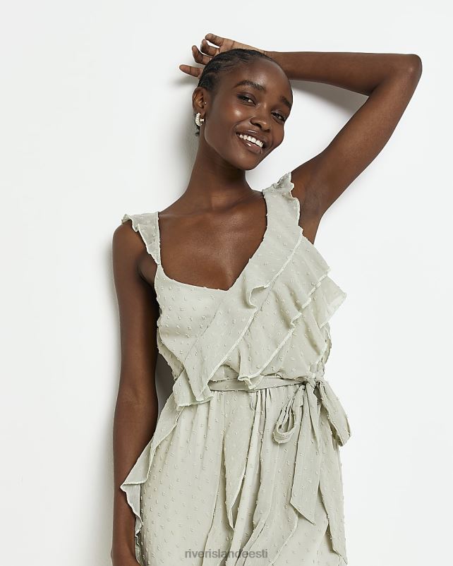 kehakate roheline naised River Island vöökohal sats lipsuga midikleit 44TLL2017