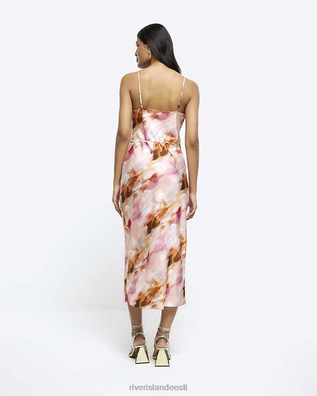 kehakate roosa naised River Island abstraktne kaelusega midikleit 44TLL789