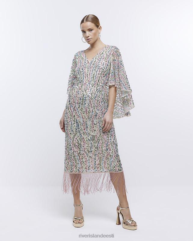 kehakate roosa naised River Island litritega tutiga bodycon midikleit 44TLL4825