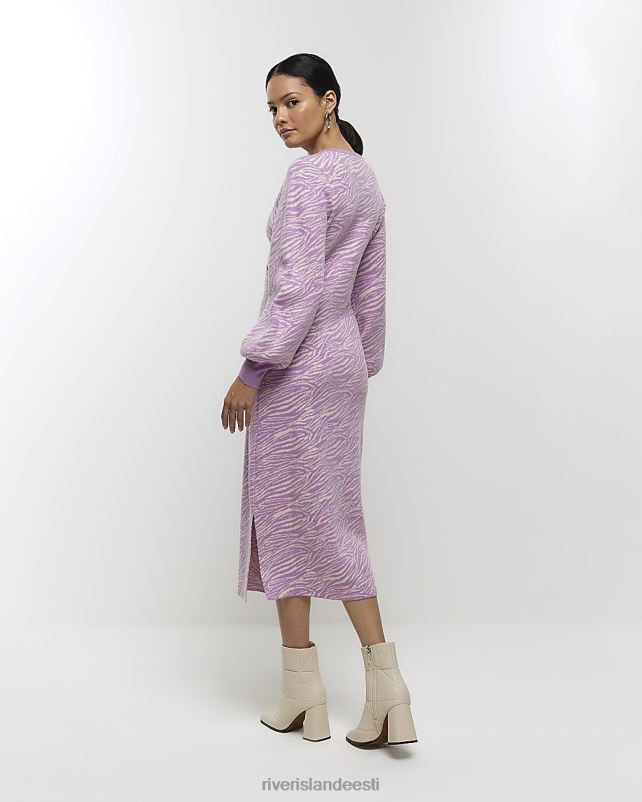 kehakate roosa naised River Island loomamustriga ümbrisega džempre midikleit 44TLL624