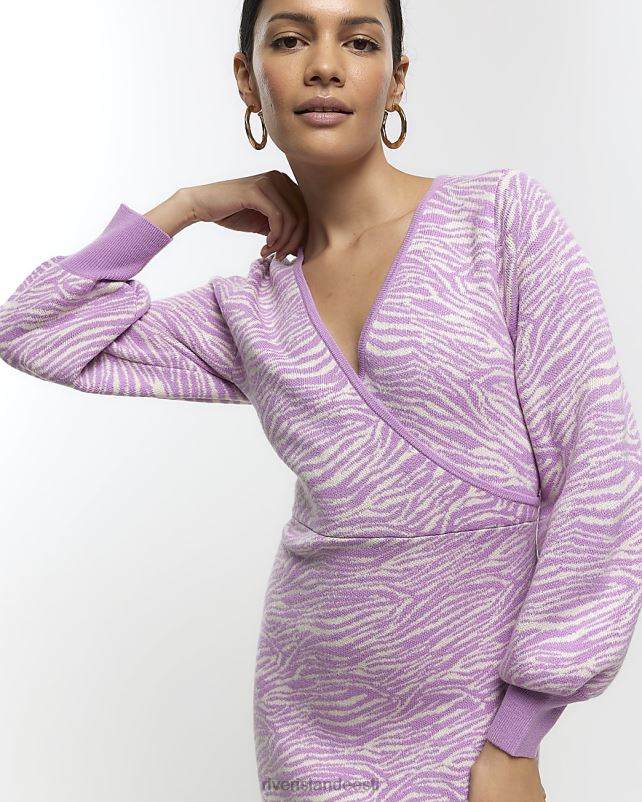 kehakate roosa naised River Island loomamustriga ümbrisega džempre midikleit 44TLL624