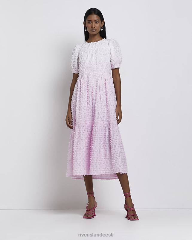 kehakate roosa naised River Island ombre tekstuuriga smock midi kleit 44TLL1702
