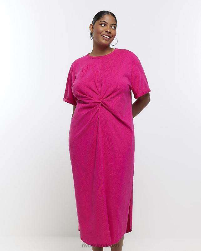 kehakate roosa naised River Island pluss twist midi kleit 44TLL2227