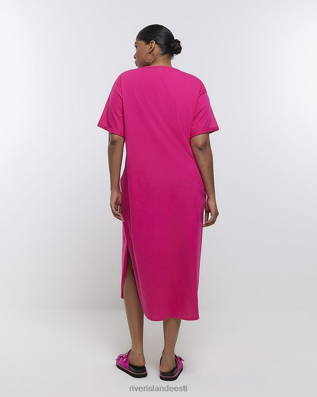 kehakate roosa naised River Island pluss twist midi kleit 44TLL2227