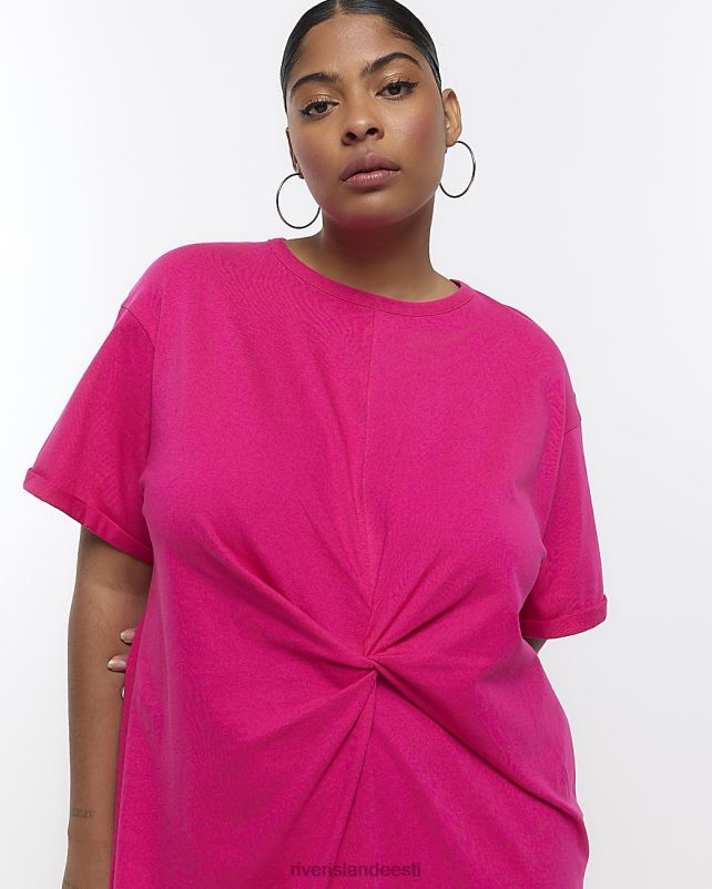 kehakate roosa naised River Island pluss twist midi kleit 44TLL2227