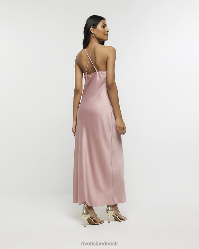 kehakate roosa naised River Island satiinist corsage bodycon midikleit 44TLL200