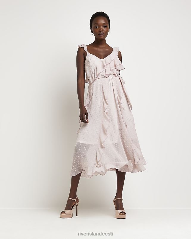 kehakate roosa naised River Island vöökohal sats lipsuga midikleit 44TLL2019