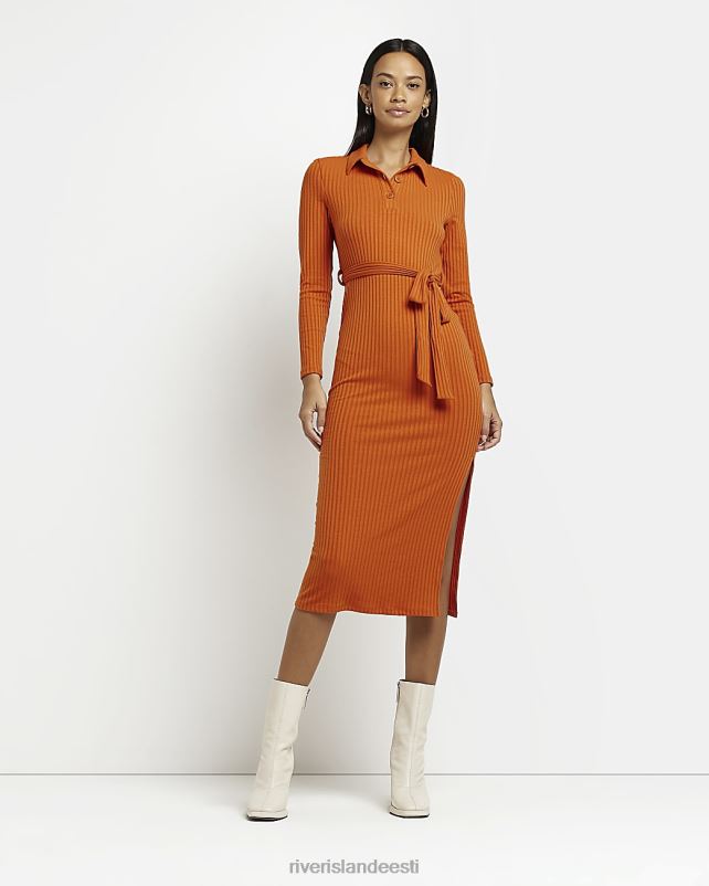 kehakate rooste naised River Island pikkade varrukatega bodycon midi kleit 44TLL472