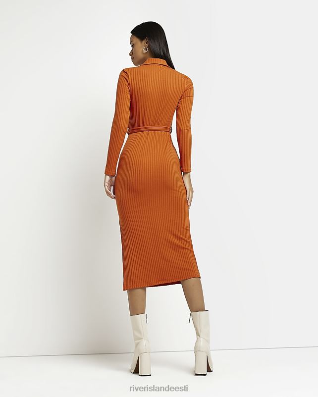 kehakate rooste naised River Island pikkade varrukatega bodycon midi kleit 44TLL472