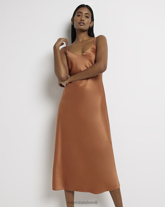 kehakate rooste naised River Island satiinist slip midi kleit 44TLL1780