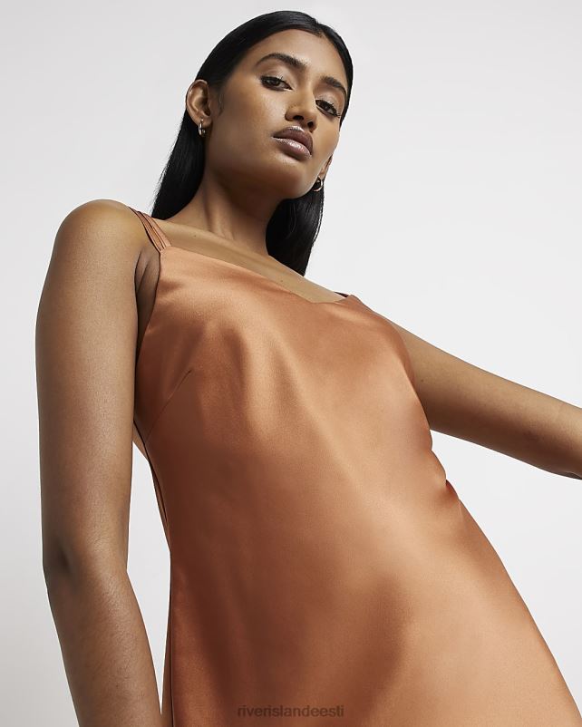 kehakate rooste naised River Island satiinist slip midi kleit 44TLL1780