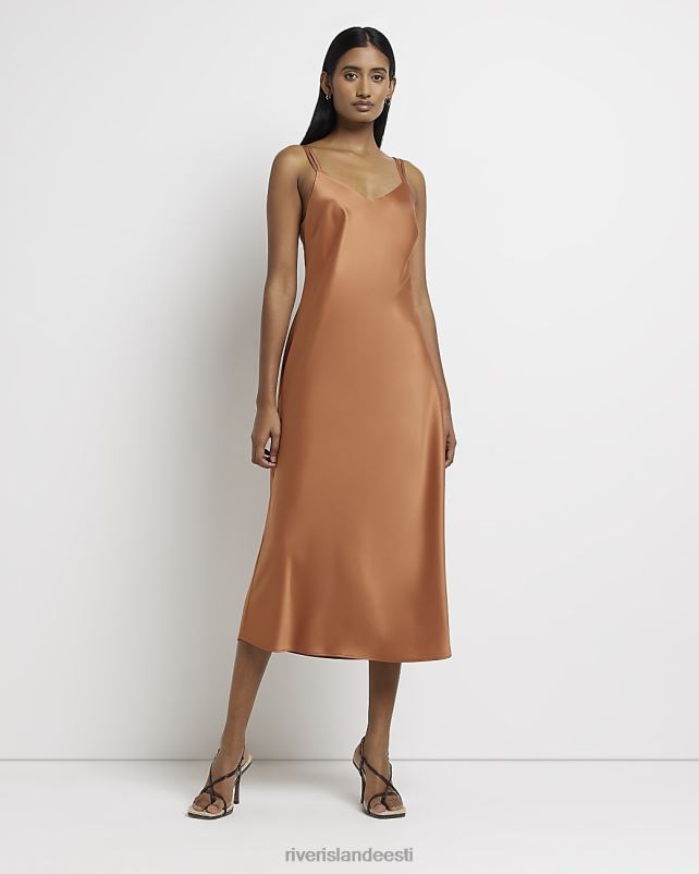 kehakate rooste naised River Island satiinist slip midi kleit 44TLL1780