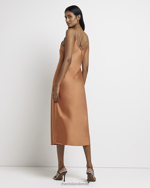 kehakate rooste naised River Island satiinist slip midi kleit 44TLL1780