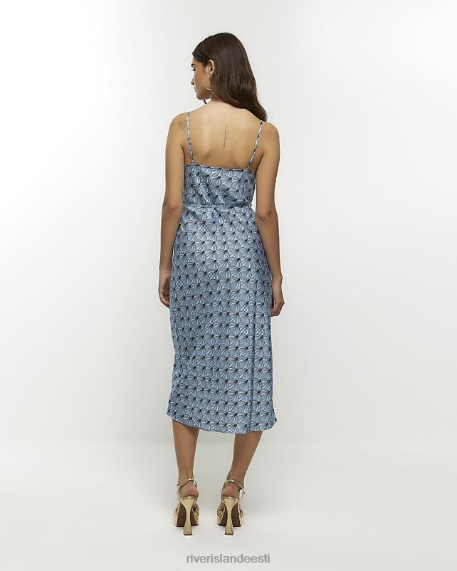 kehakate sinine naised River Island geomeetriline kaelusega midikleit 44TLL783
