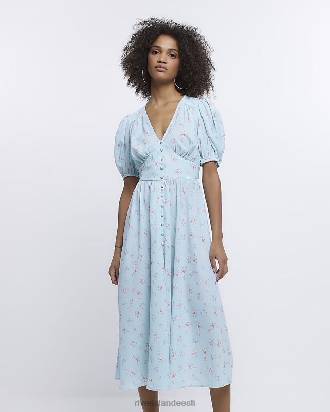 kehakate sinine naised River Island lilleline tee midi kleit 44TLL4858