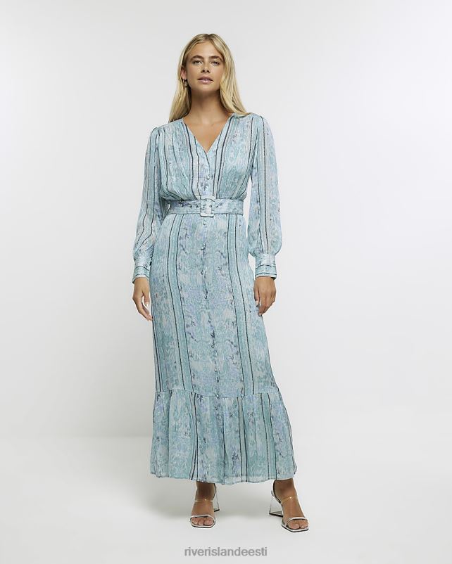 kehakate sinine naised River Island lilleline vööga swing midi kleit 44TLL892