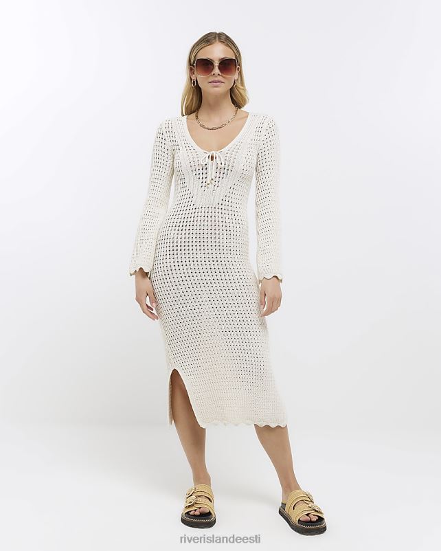 kehakate valge naised River Island heegeldatud bodycon midi kleit 44TLL4822