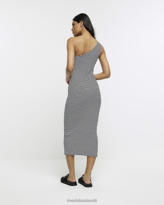 kehakate valge naised River Island ribi asümmeetriline bodycon midi kleit 44TLL1130