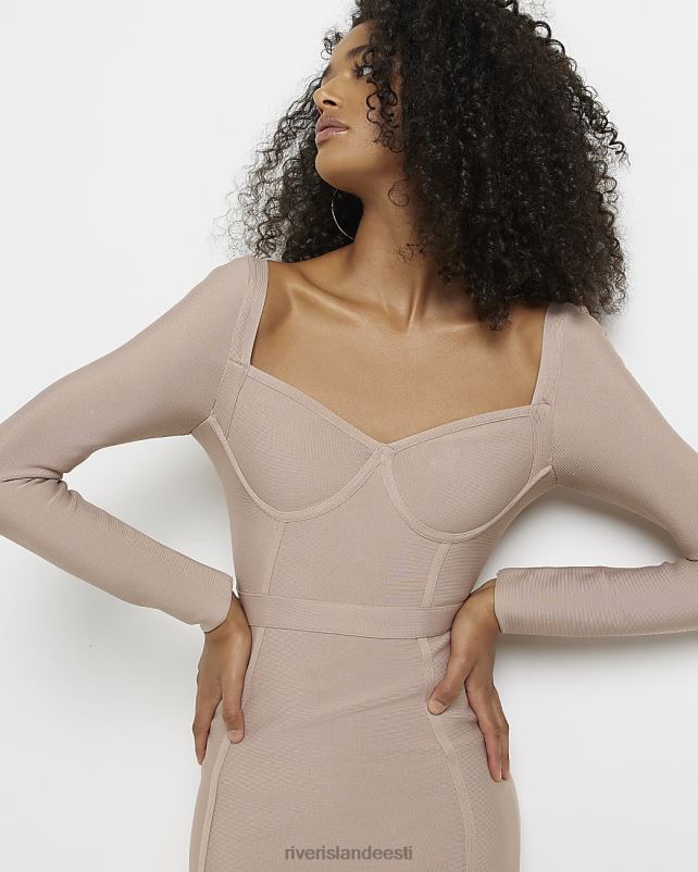 kehakate beež naised River Island korseti detail bodycon minikleit 44TLL2062