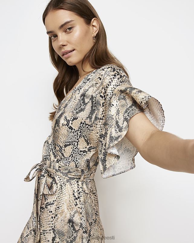 kehakate beež naised River Island loomamustriga minikleit 44TLL2137