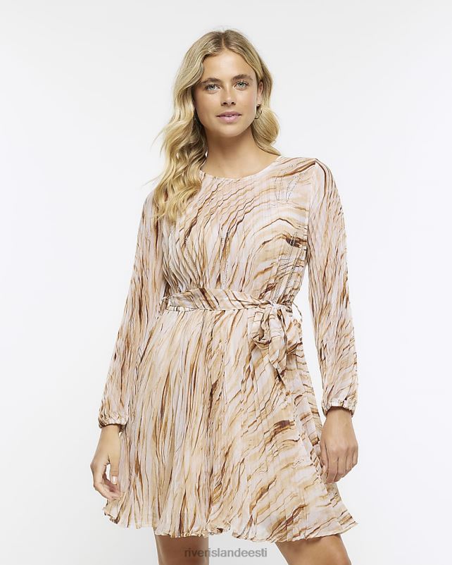 kehakate beež naised River Island plisse abstraktne kiik min idress 44TLL4259