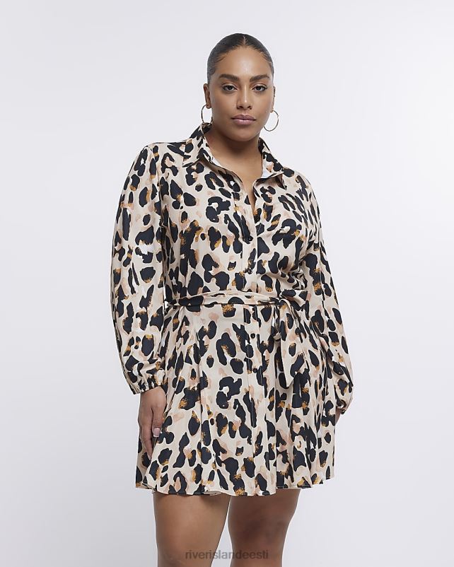 kehakate beež naised River Island pluss leopardimustriline minisärkkleit 44TLL1774
