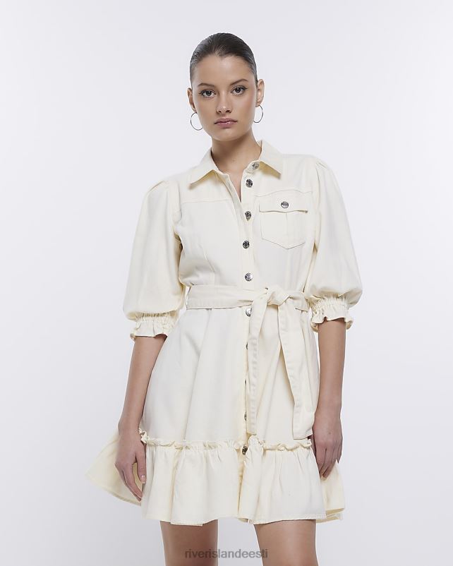 kehakate ekru naised River Island denim minisärk kleit 44TLL361