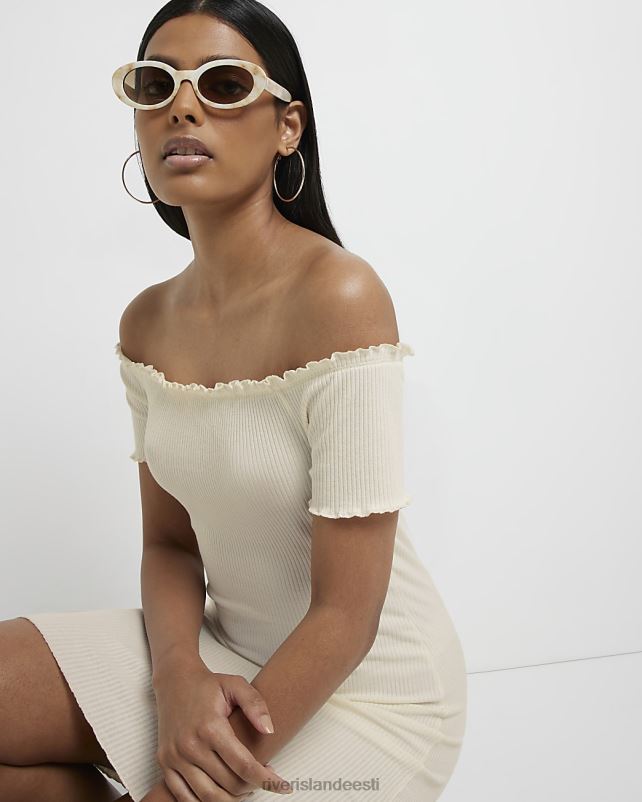 kehakate ekru naised River Island kootud bardot minikleit 44TLL2158