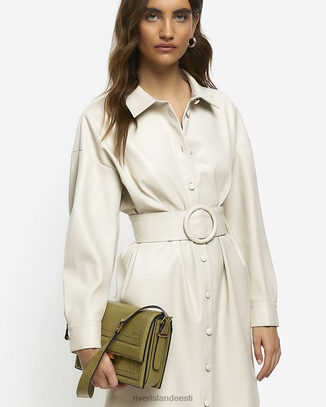 kehakate ekru naised River Island kunstnahast vööga minisärkkleit 44TLL4015