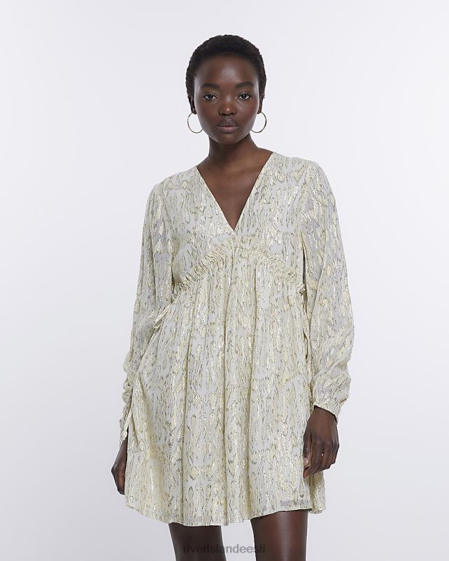 kehakate ekru naised River Island särav smock minikleit 44TLL1682