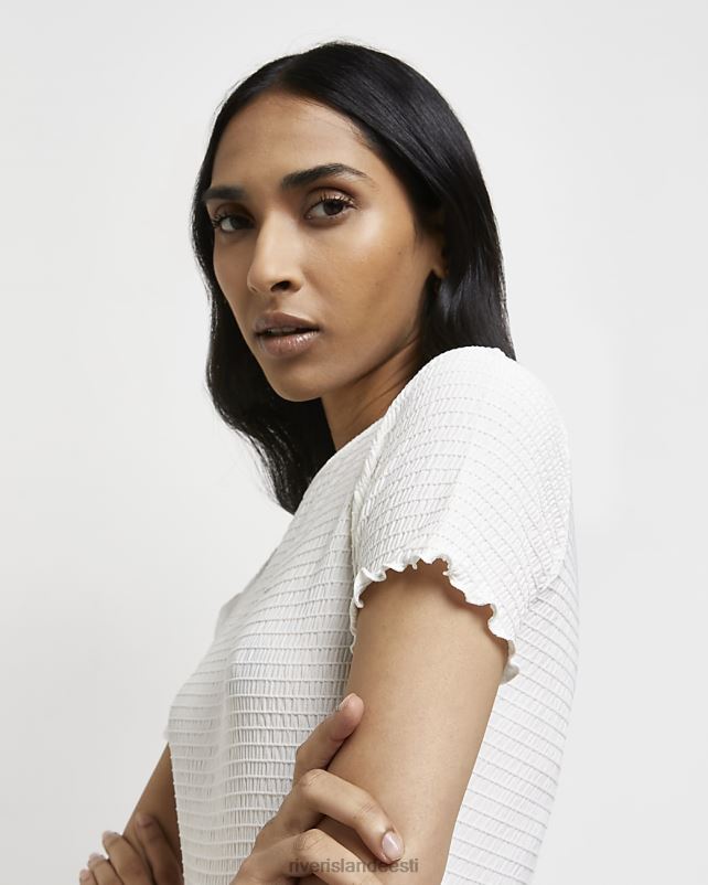 kehakate ekru naised River Island shirred bodycon minikleit 44TLL2189