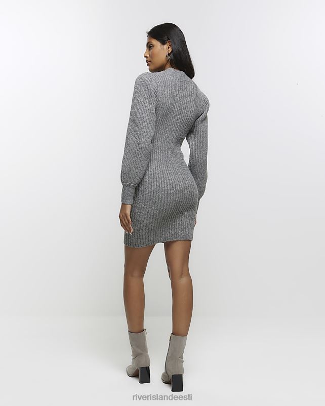 kehakate hall naised River Island kootud puhvis varrukatega kampsun minikleit 44TLL163